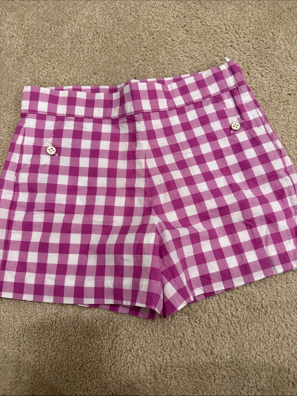 Janie and Jack Pink and White Gingham Shorts